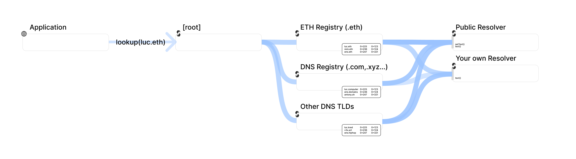 Diagram of the ENS resolution process